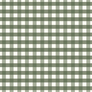 3/4 inch Medium Green gingham check - Soft Cactus green cottagecore country plaid - perfect for wallpaper bedding tablecloth 