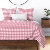 1 inch Large pink gingham check - Bubblegum pink cottagecore country plaid - perfect for wallpaper bedding tablecloth 