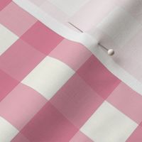 1 inch Large pink gingham check - Bubblegum pink cottagecore country plaid - perfect for wallpaper bedding tablecloth 