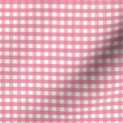 1/4 inch small pink gingham check - Bubblegum pink cottagecore country plaid - perfect for wallpaper bedding tablecloth 