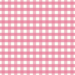 3/4 inch Medium pink gingham check - Bubblegum pink cottagecore country plaid - perfect for wallpaper bedding tablecloth 