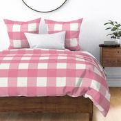 5 inch Huge pink gingham check - Bubblegum pink cottagecore country plaid - perfect for wallpaper bedding tablecloth CC