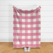 5 inch Huge pink gingham check - Bubblegum pink cottagecore country plaid - perfect for wallpaper bedding tablecloth CC