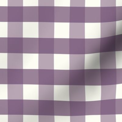 1 inch Large Purple gingham check - Soft dusty purple cottagecore country plaid - perfect for wallpaper bedding tablecloth kopi