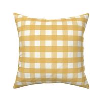 1 inch Large Sunray yellow gingham check - yellow cottagecore country plaid - perfect for wallpaper bedding tablecloth 