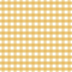 3/4 inch Medium Sunray yellow gingham check - yellow cottagecore country plaid - perfect for wallpaper bedding tablecloth 