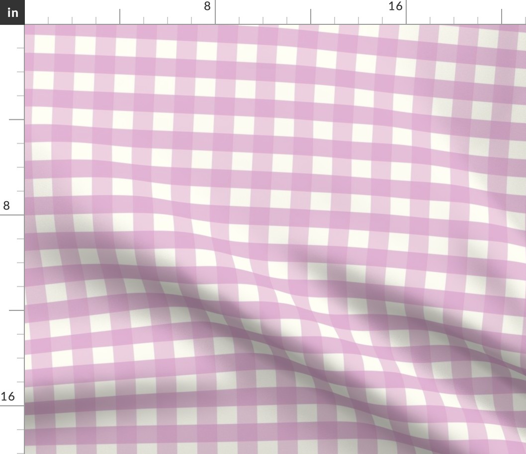 3/4 inch Medium Pastel Lavender pink gingham check - Pastel Lavender or Fondant Pink cottagecore country plaid 