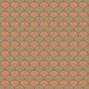 Small Blue Pink Mermaid Scales on Brown 
