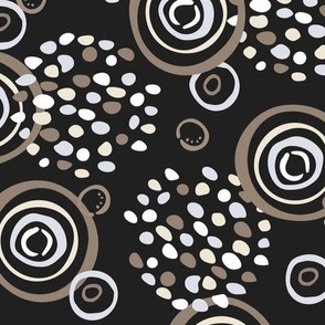 Coffee Rings circles | Black | non directional | 12 inch