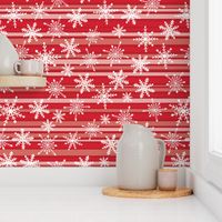 Be Merry Very Red Stripe with Snowflakes