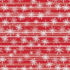 Be Merry Very Red Stripe with Snowflakes