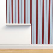 Stripes Dark red on Light blue  with Diagonal stripe detail 6 inch repeat