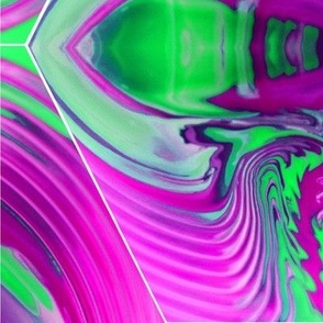 Sound Barrier In Pink and Green (large) (1457c)