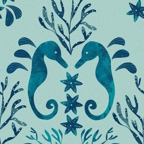Underwater_Damask_Greens and Blues