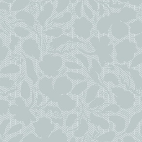 large-Monochrome light blue grey 180 10 florals embossed on tiny chevron textured backround