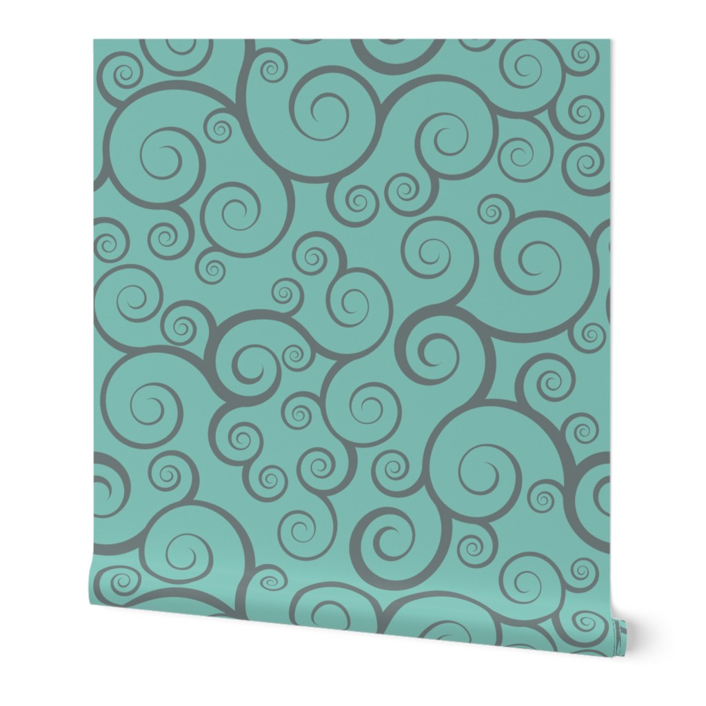 Fancy Swirls - Teal