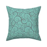 Fancy Swirls - Teal