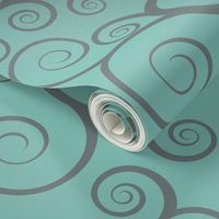 Fancy Swirls - Teal