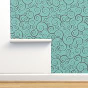 Fancy Swirls - Teal