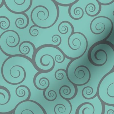 Fancy Swirls - Teal