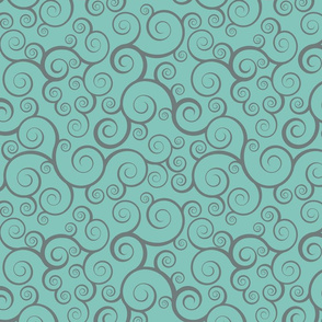 Fancy Swirls - Teal