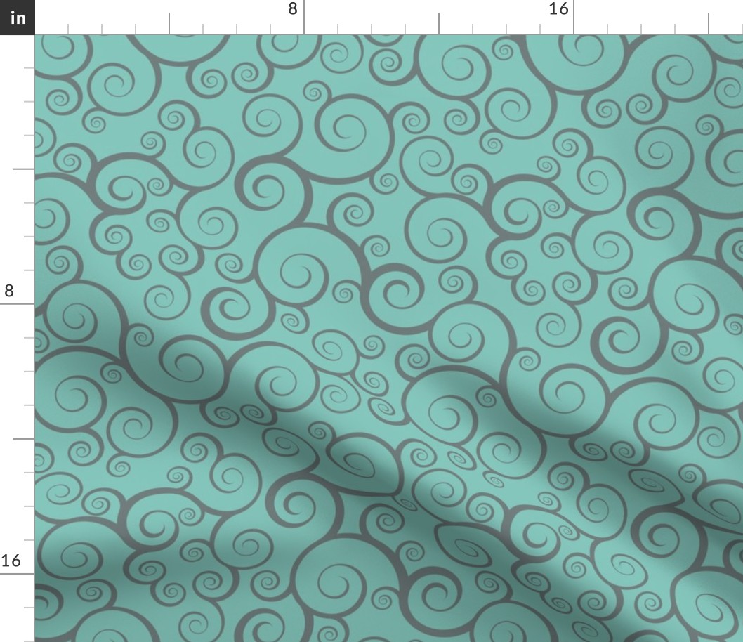 Fancy Swirls - Teal