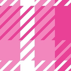 $ Malibu Flamingo Hot Pink Twill Weave Plaid - for pretty duvet covers, curtains, sheets, tablecloths, wallpaper.
