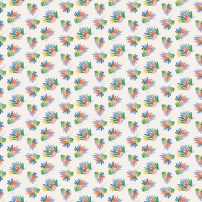 Small - Summer Abstract Floral design  - Pastel modern floral on white, pastel pink, yellow, aqua