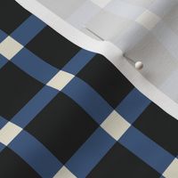 Windowpane Check, blue and cream on black (Medium) – checkerboard lines and squares
