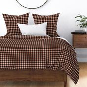 Windowpane Check, brown and cream on black (Medium) – checkerboard lines and squares