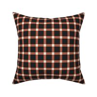 Windowpane Check, brown and cream on black (Medium) – checkerboard lines and squares