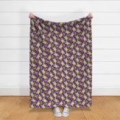 Chintz roses yellow/ purple