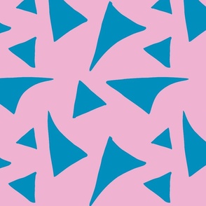 1990's Retro Bendy Triangle Shapes Rose Pink