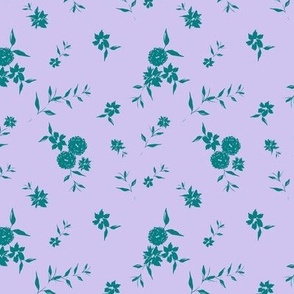 Ditsy floral Lilac and green
