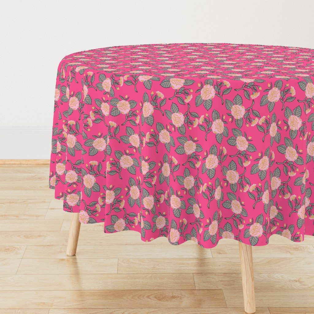 Chintz roses pink/ fuchsia