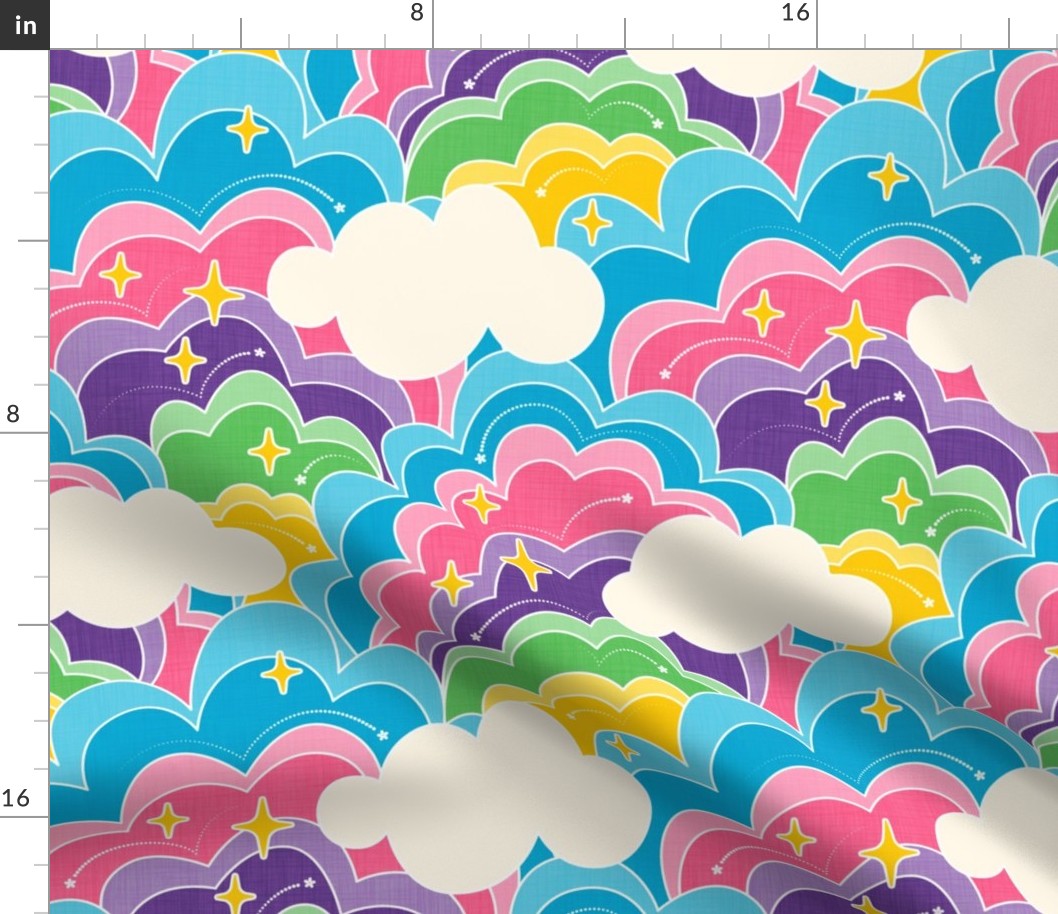 60s Rainbow Clouds_White Lines_50Size