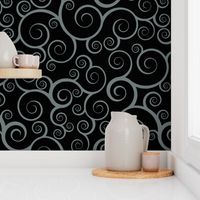 Fancy Swirls - Black