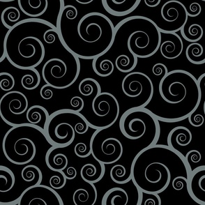 Fancy Swirls - Black