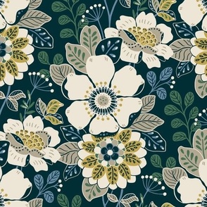 Moody Rustic Floral Fall - green