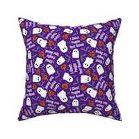 Medium Scale I Ghost People Year Round Funny Halloween Ghosts Pumpkins Bats on Purple