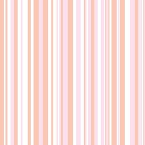 Mini Stripes in White & Pink