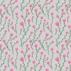 Spring - Climbing Flowers // pink green // small-scale