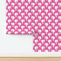 Large Scale Girl Silhouettes White on Hot Pink