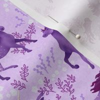 Prancing Unicorns on Light Purple (small scale)