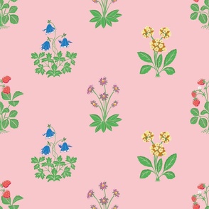 millefleurs in pink and green | large