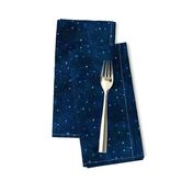 Dark Blue Night Sky With Sparkling Stars Nursery Or Home Decor And Fashion Fabric Smaller Scale