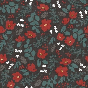 Alpine Florals in Vintage Black (Medium)