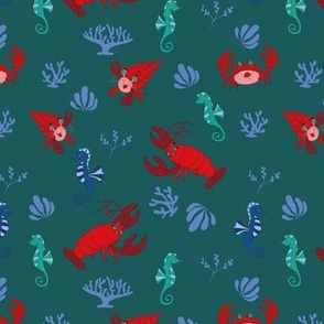 Lobsters, Crabs, Seahorses  Green - Medium