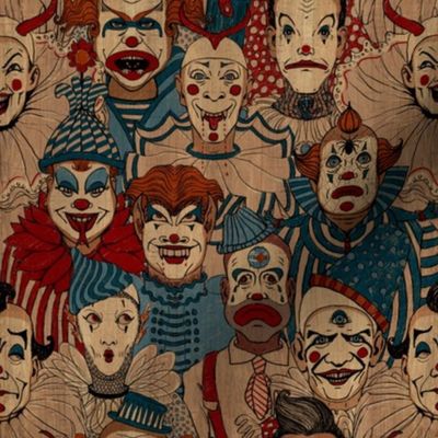 8"x8" Repeat - Monsters Hiding as Creepy Carnival Clowns