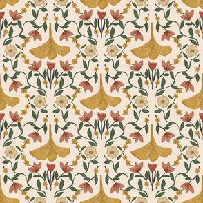 Autumn Breeze Falling Flower Diamond Pattern